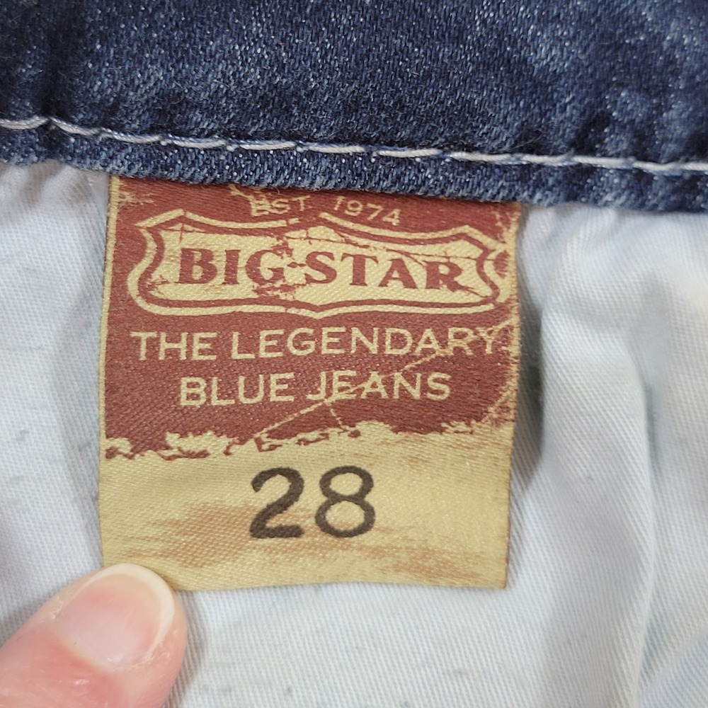 Big Star Liv Jean Shorts Women 28 Blue Excellent Acid Wash Distressed Frayed Hem - Picture 6 of 8